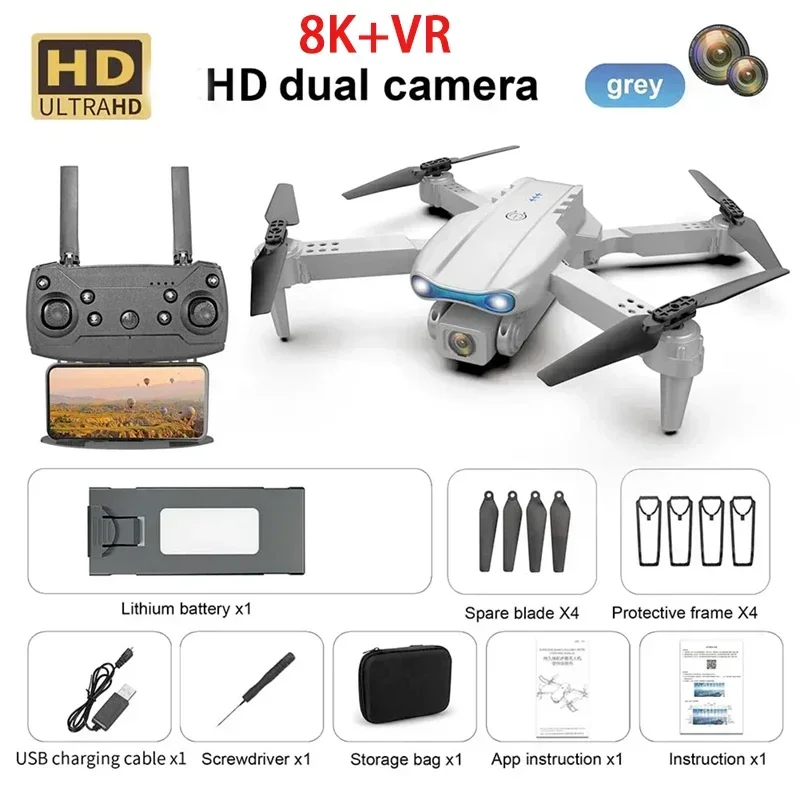 E99 8K HD Camera, Remote Control Drones, Foldable Quadcopter, Optical Flow Positioning, Aerial Photography Remote Control Drone