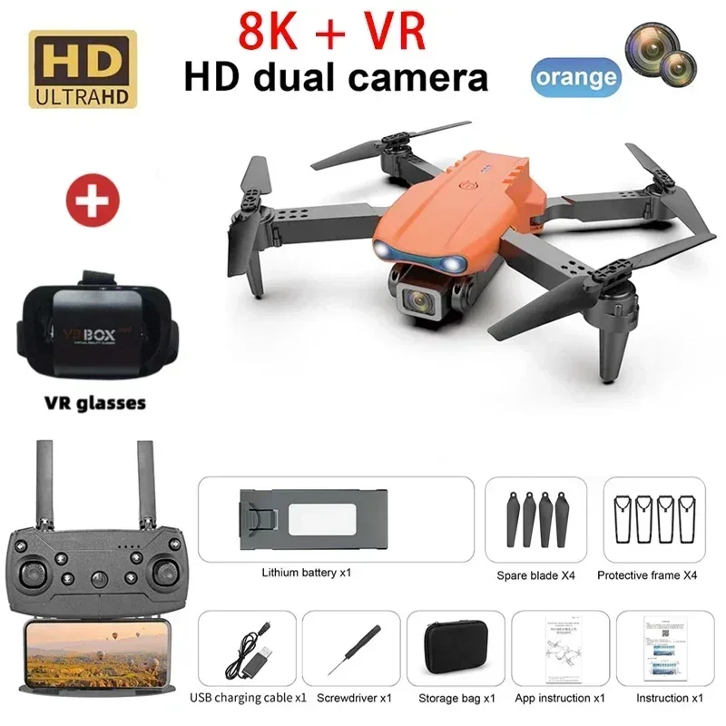 E99 8K HD Camera, Remote Control Drones, Foldable Quadcopter, Optical Flow Positioning, Aerial Photography Remote Control Drone