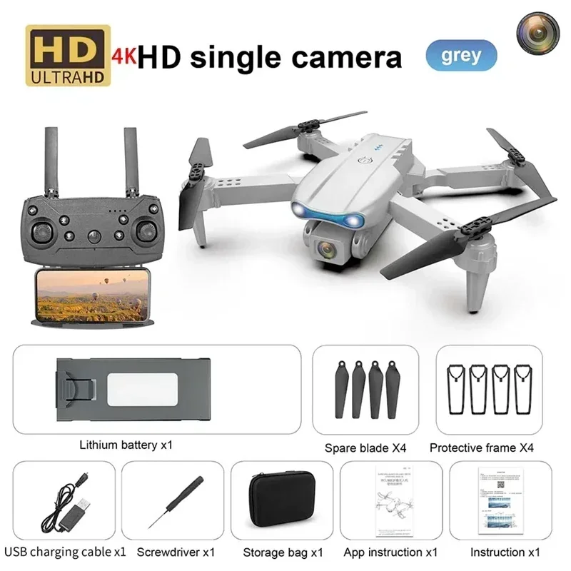 E99 8K HD Camera, Remote Control Drones, Foldable Quadcopter, Optical Flow Positioning, Aerial Photography Remote Control Drone