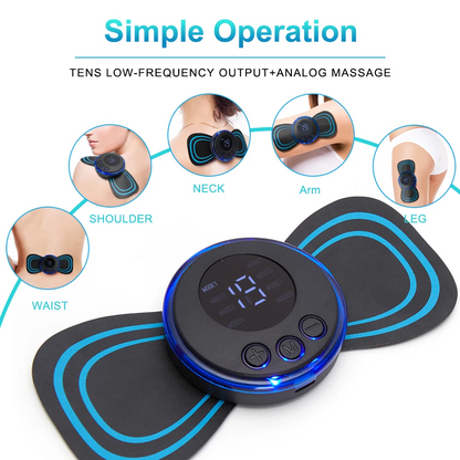 LCD Electric EMS Neck Massager – Portable Cervical & Back Muscle Stimulator with 8 Modes for Pain Relief