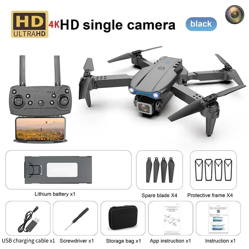 E99 8K HD Camera, Remote Control Drones, Foldable Quadcopter, Optical Flow Positioning, Aerial Photography Remote Control Drone