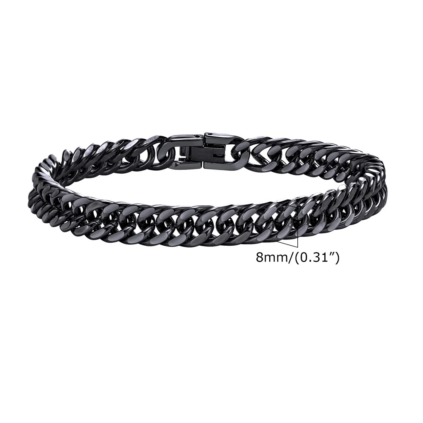 Vnox 8mm/12mm, Bold Heavy Stainless Steel Cuban Bracelet, Boys, Oxidized Metal Wristband, Punk Rock Chain Bracelet Jewelry