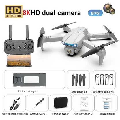 E99 8K HD Camera, Remote Control Drones, Foldable Quadcopter, Optical Flow Positioning, Aerial Photography Remote Control Drone